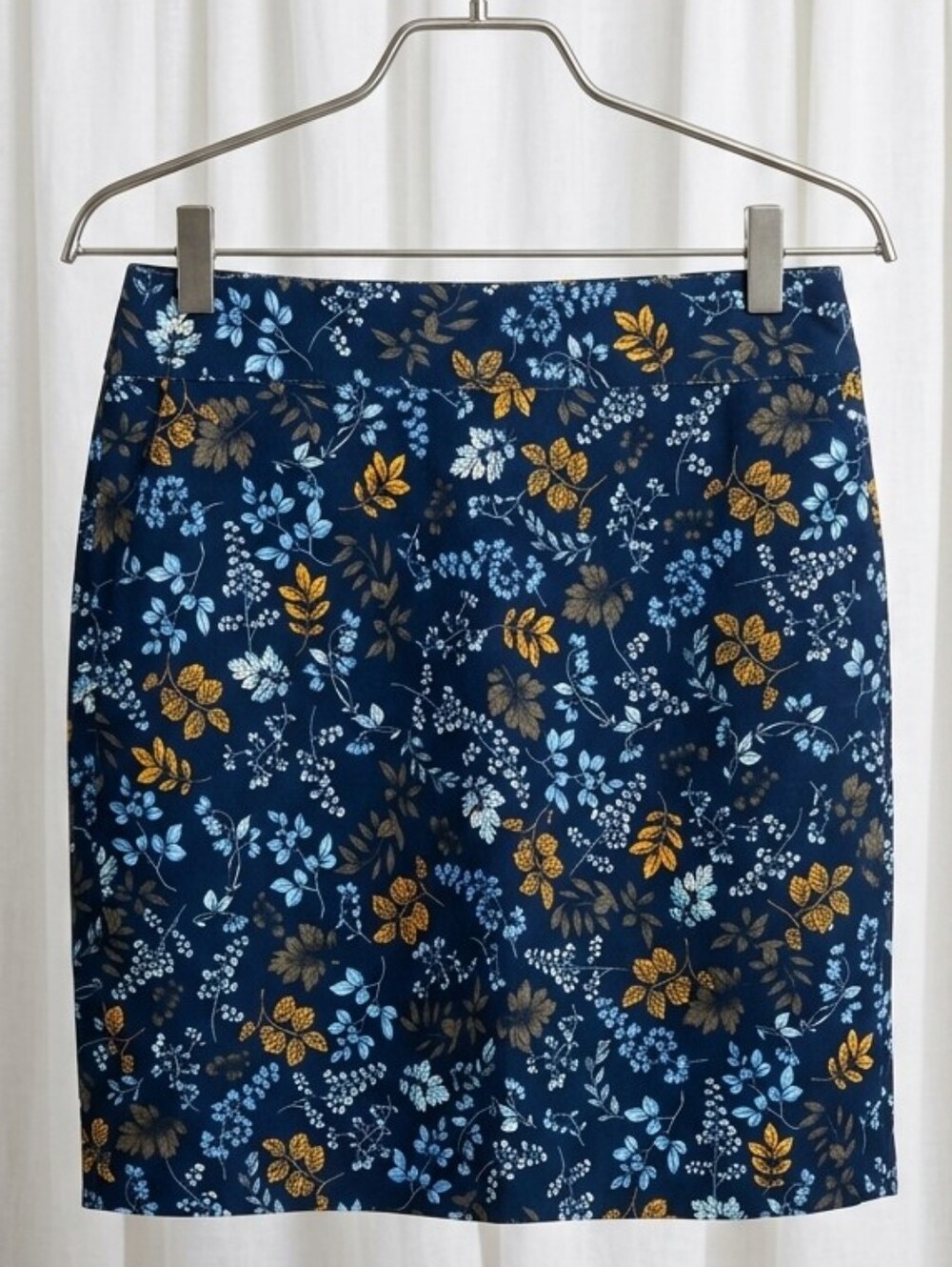 Talbots Stretch Cotton Corduroy Floral Skirt